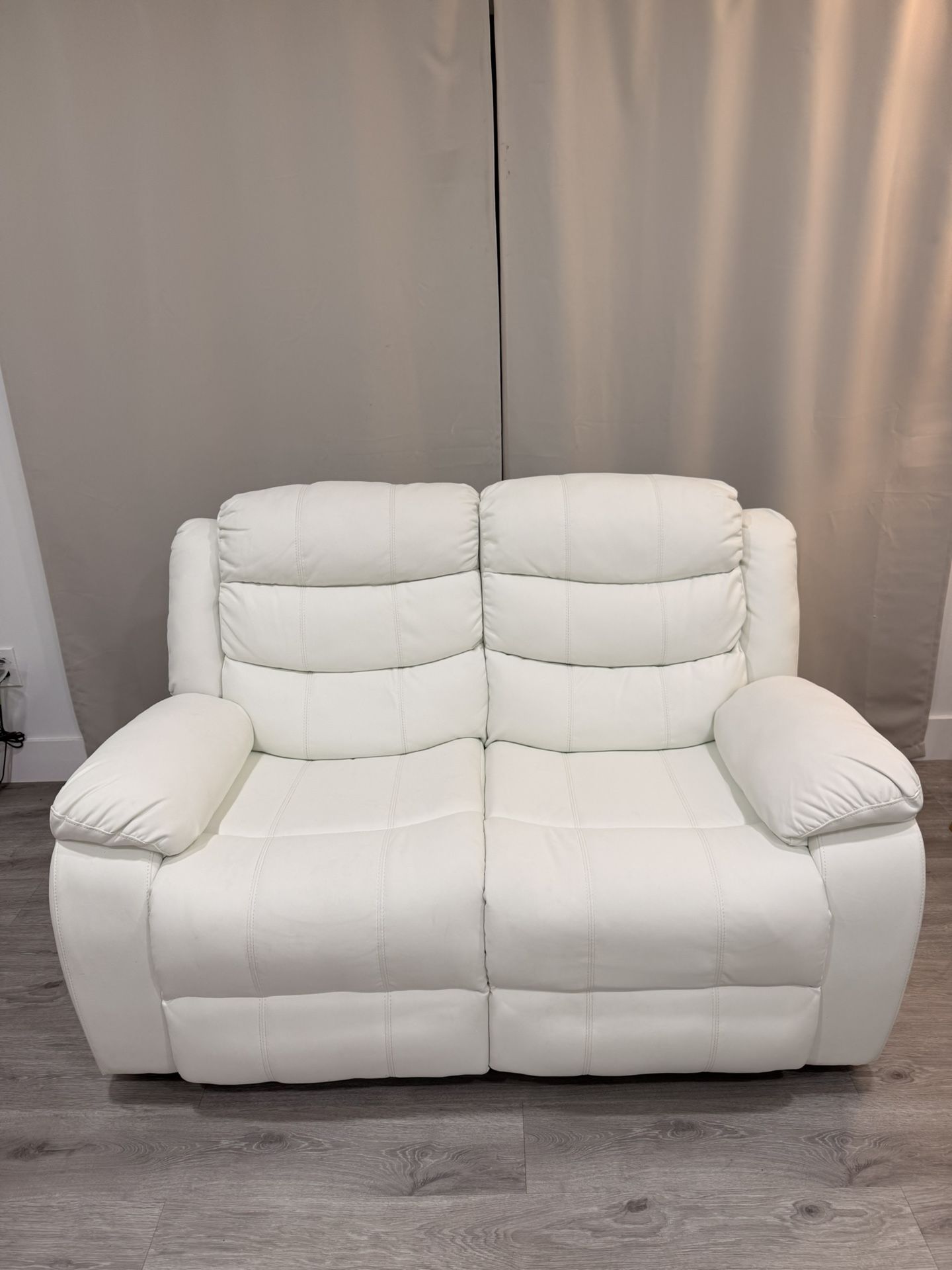 White Recliner Loveseat – Great Deal, Must Go!