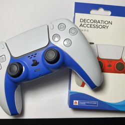 Blue Faceplate Decoration Accessory for PS5 Controllers
