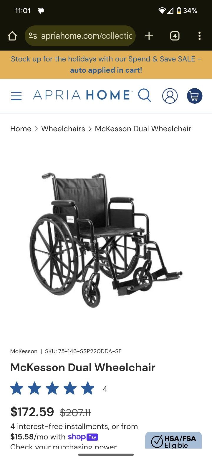 McKesson Dual Wheelchair