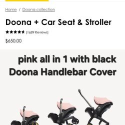 Original Pink doona, With Black Leather Handle, $200