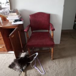 Two Leather And Wood Chairs