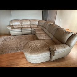 Title: Beige Sectional Sofa – Spacious & Comfy – $200