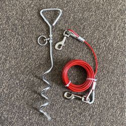Dog Leash And Stake Brand New