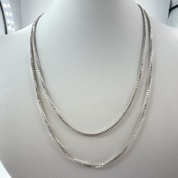 Ladies Sterling Silver 1.4mm Box Link 36” Necklace 11052220