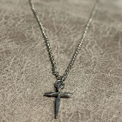 Cross Necklace With Silver Toned Chain