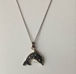Sterling Silver Dolphin Necklace 