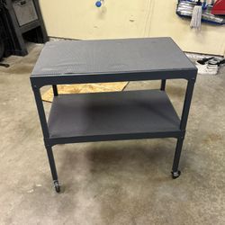 Rolling Steel Cart In Excellent Condition With  Locking Casters! Size: 30” wide  X 18.5 deep  X 30” high , Only $40!!!!!!!! 