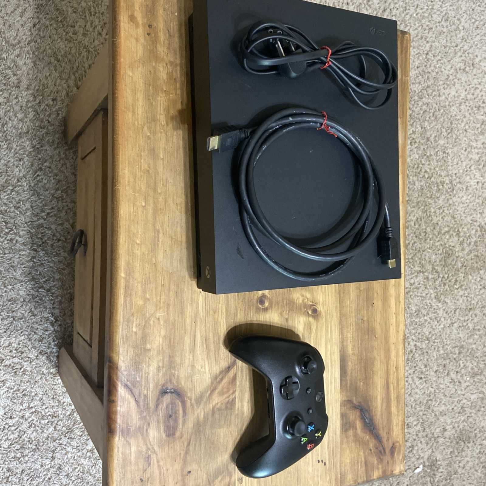 Microsoft Xbox One X 1TB - Black - Wires + Controller