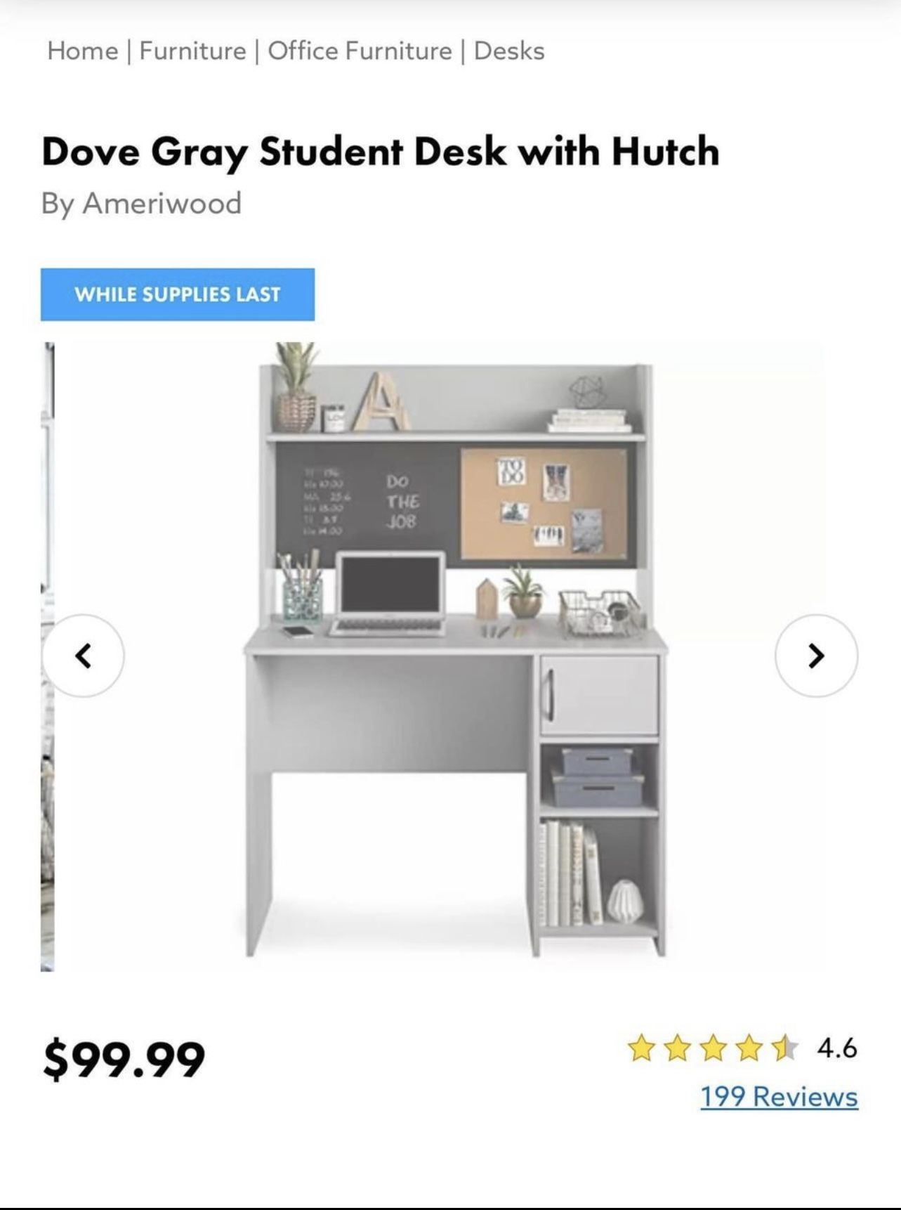 Buy Allrounder Study Desk with Storage and Pin-up Board in Rainy Grey  Colour Online at Best Price-HomeTown