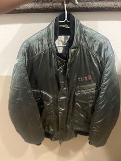 Vintage Papco Private Aviation Bomber Jacket Olive Green Iridescent Nylon