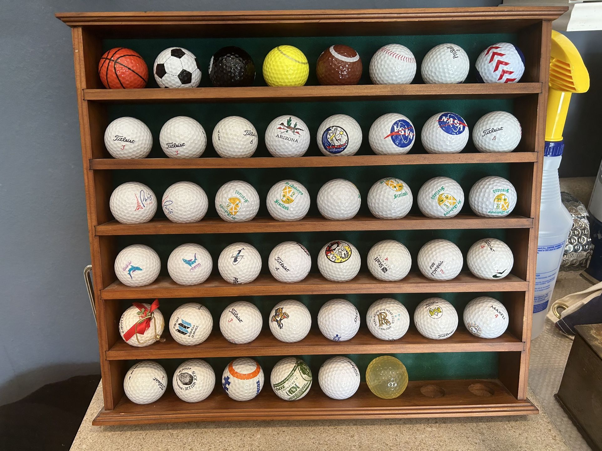 Golf Ball Collection And Display Cabinet