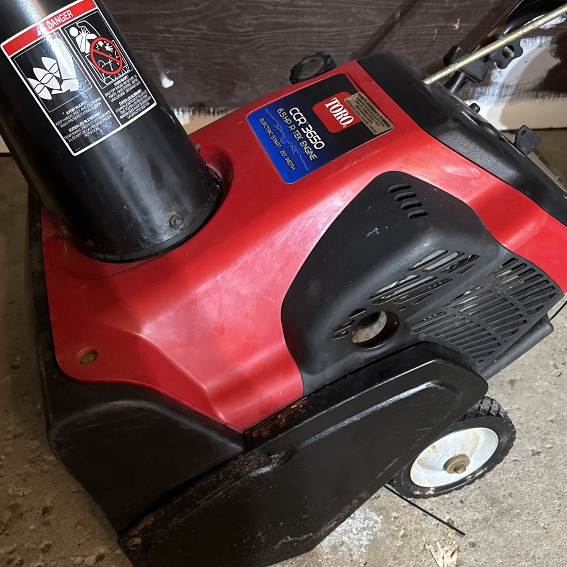 Toro CCR 3650 6.5hp Electric start 20” Single stage snowblower