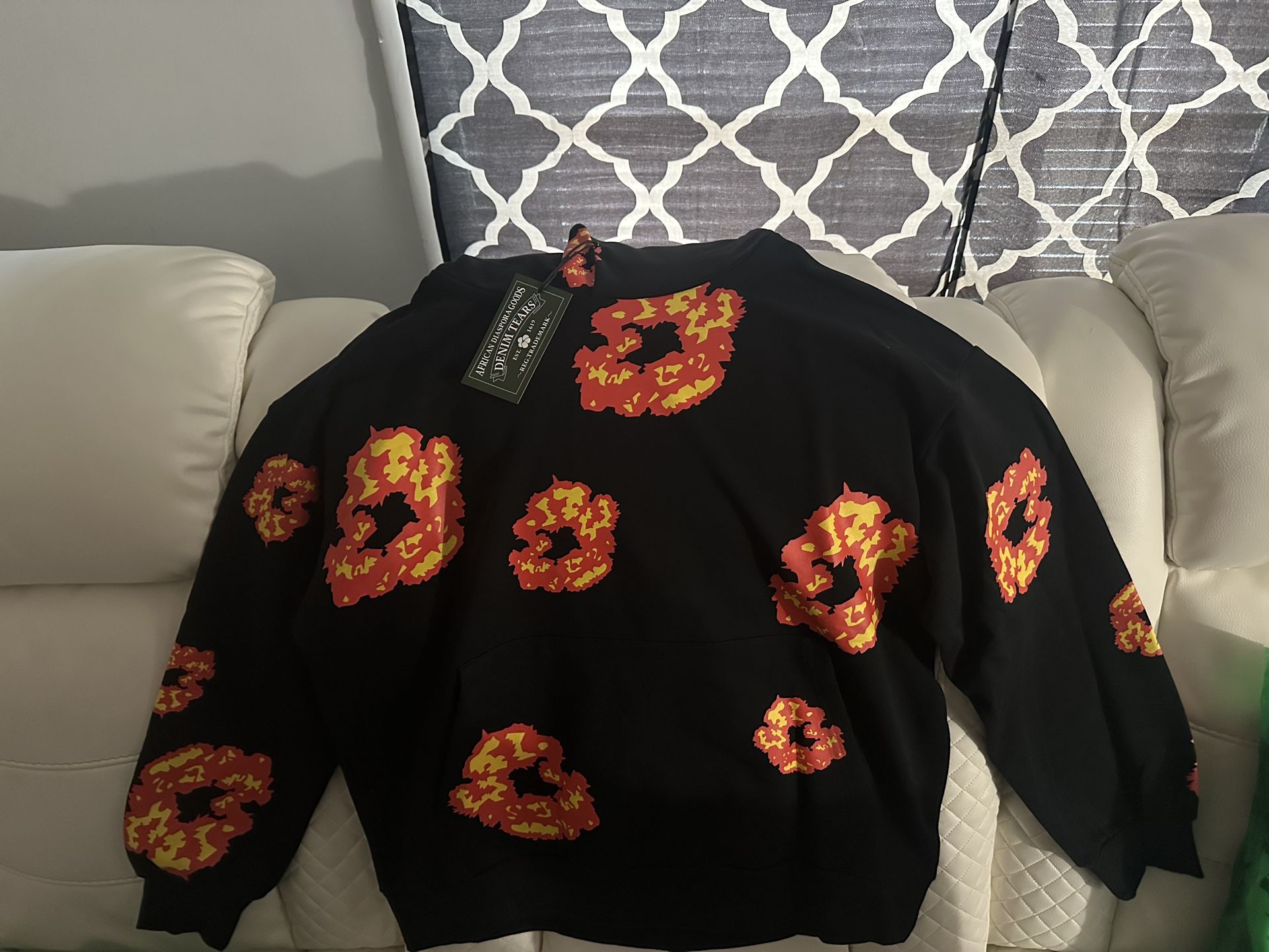 Black Orange Denim Tear