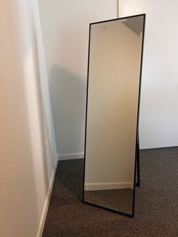Full Length Glass Mirror (Matte Black)