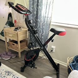 Stationary, foldable exercise bike. 