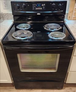 Black Whirlpool 30-inch electric coil top stove