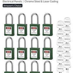 Lockout Tagout Locks 12-Pack｜OSHA Green Loto Locks Keyed Alike, New And Sealed 