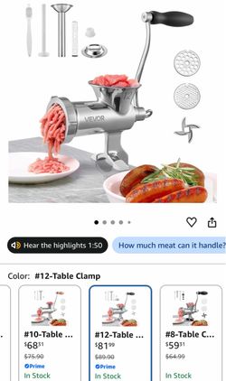 Stainless Steel Manual Meat Grinder - Picadora de carne manual de acero inoxidable