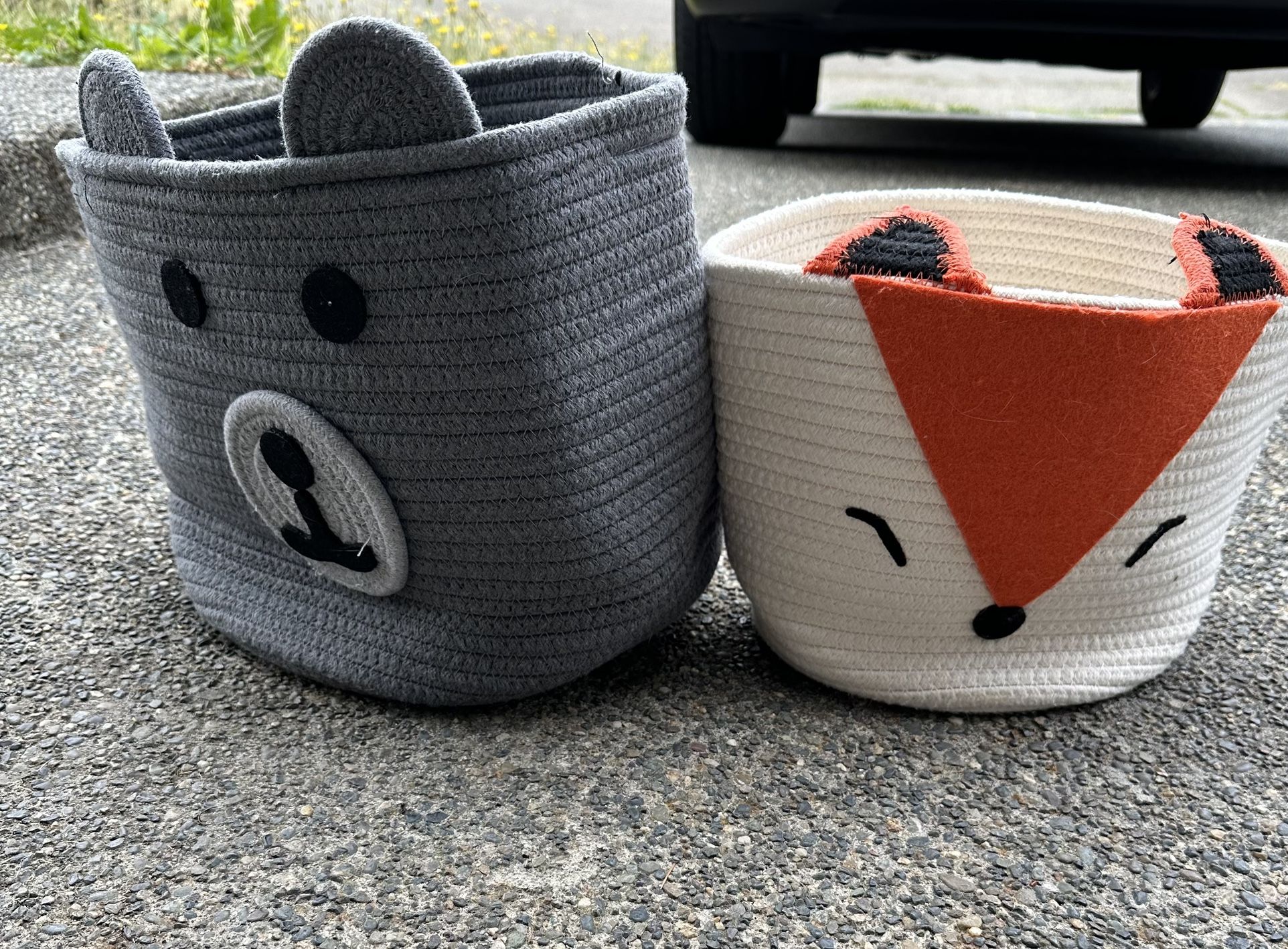 Forest Pals Woven Baskets - Bear & Fox