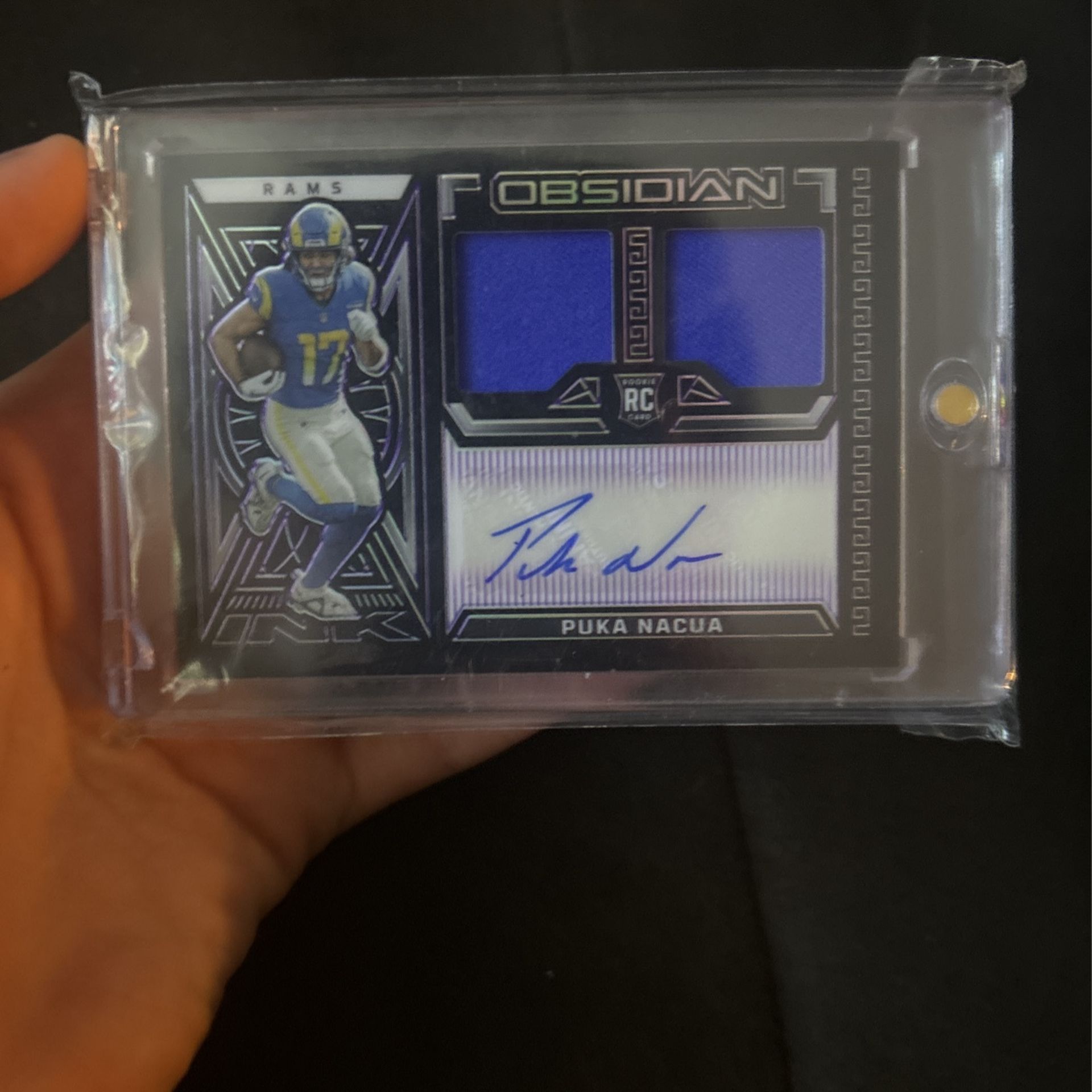 Puka Nacua signed football card