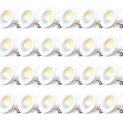 Amico 24 Pack 5/6 inch 5CCT LED Recessed Lighting, Dimmable, 12.5W=100W, 950LM, 2700K/3000K/4000K/5000K/6000K Selectable, Retrofit Can Lights with Baf