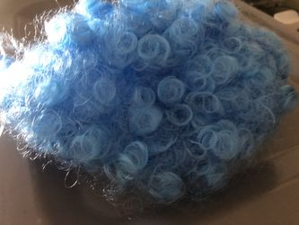 Blue clown wig