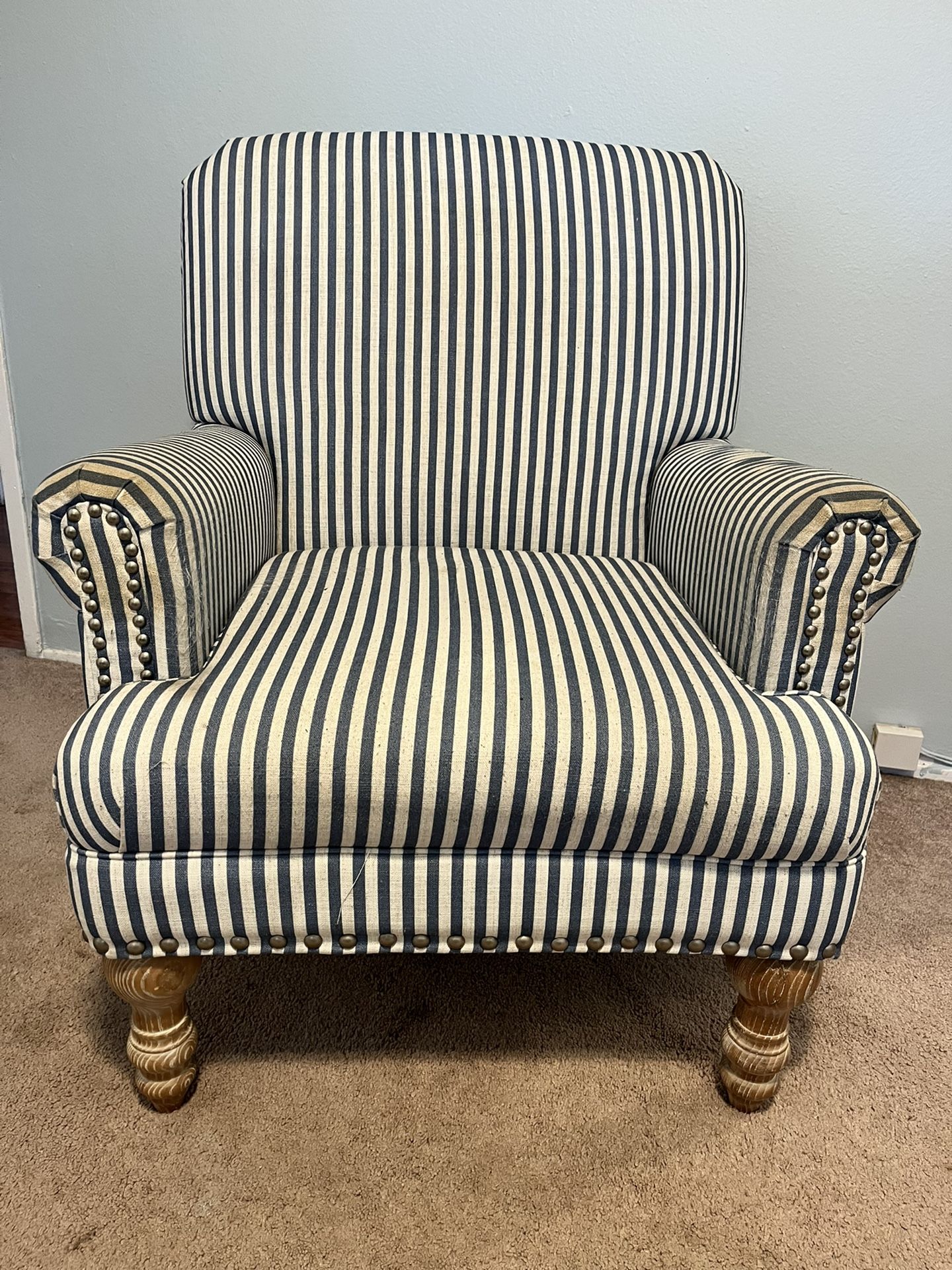 Blue And White Striped Chair