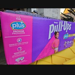 Pull-Ups Pink Girls 3 - 4 Years Old Huggies Diaper Box