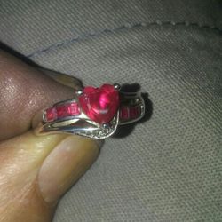 Ruby Heart Ring Sterling silver.