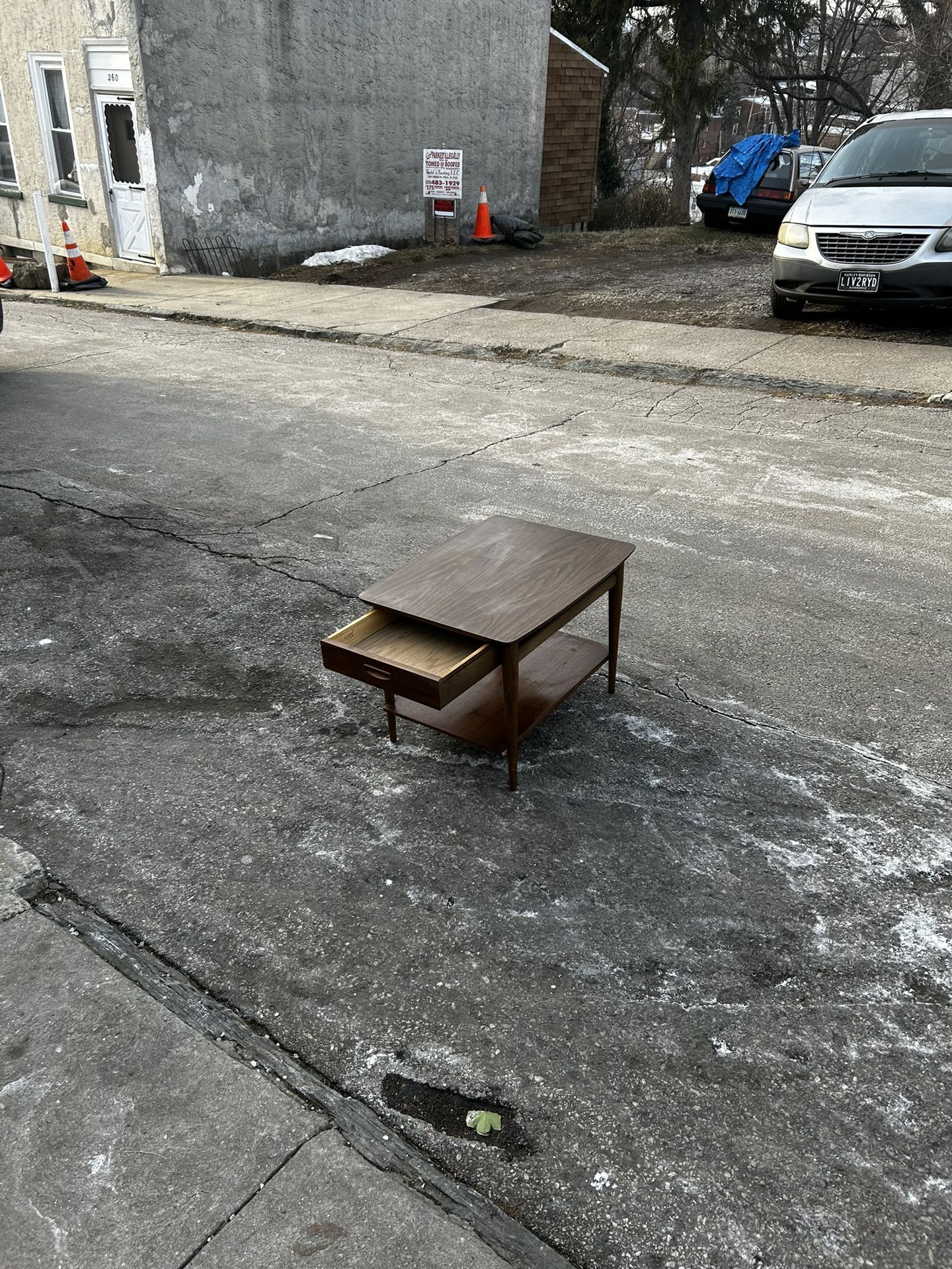 Mid Century Modern Walnut Side Table / Nightstand by Lane