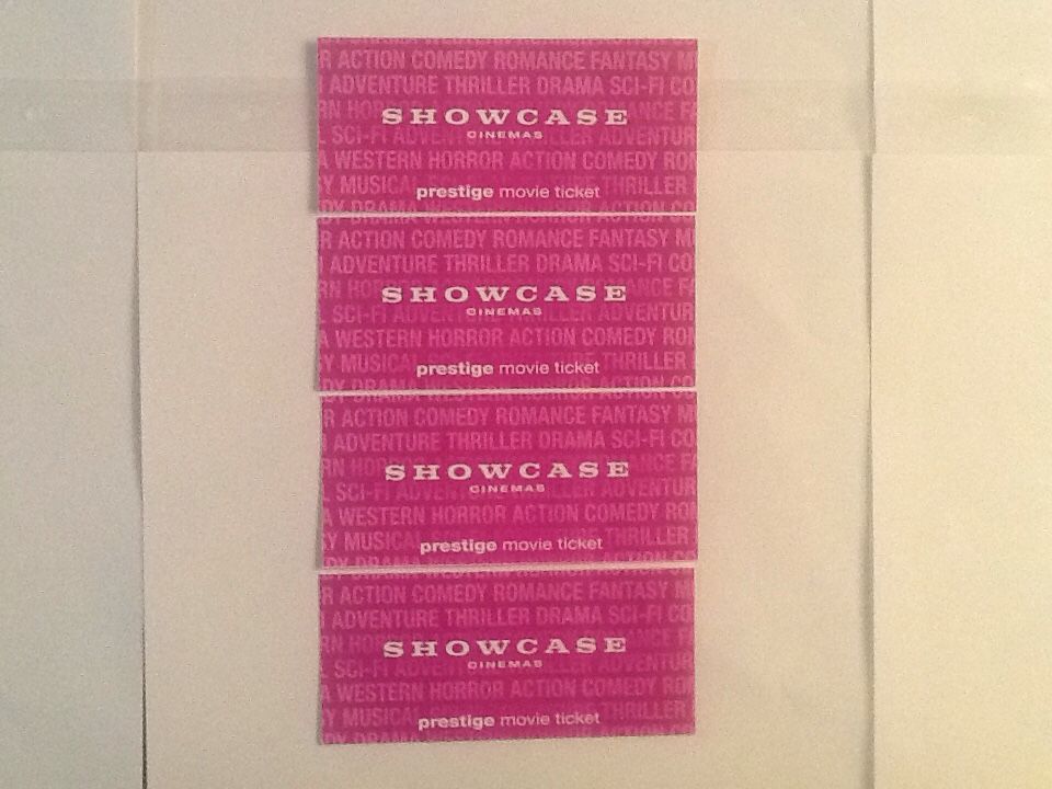 4 showcase movie tickets no expiration any new movies for $26.00 on sale QUICKLY! Read description!