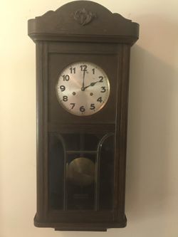Antique Junghans Beveled Glass 8 Day Gong Full Sounding Chime Wall Clock w Key
