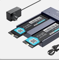 ORICO M.2 NVMe Cloner Dual-Bay NVMe Docking Station USB C to NVMe SSD Enclosure Aluminum M.2 Duplicator Offline Clone for PCIe M-Key SSDs Max 8TB Tool