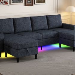 Brand New Jean Blue Led Couch In Box