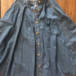 French Country Side Design Blue Denim skirt Brand New