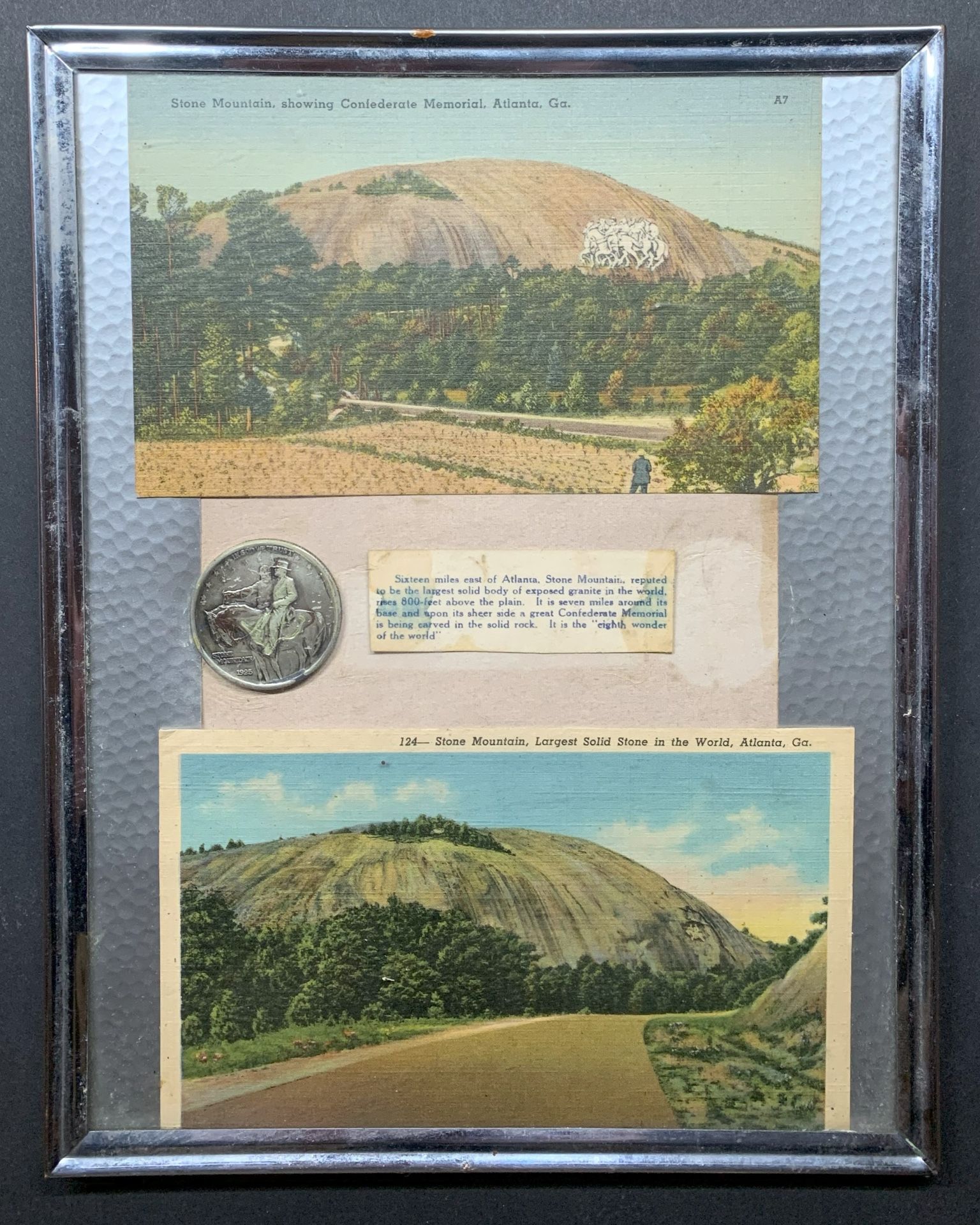 1925 Stone Mountain Civil War Commemorative Silver Half Dollar & Postcards