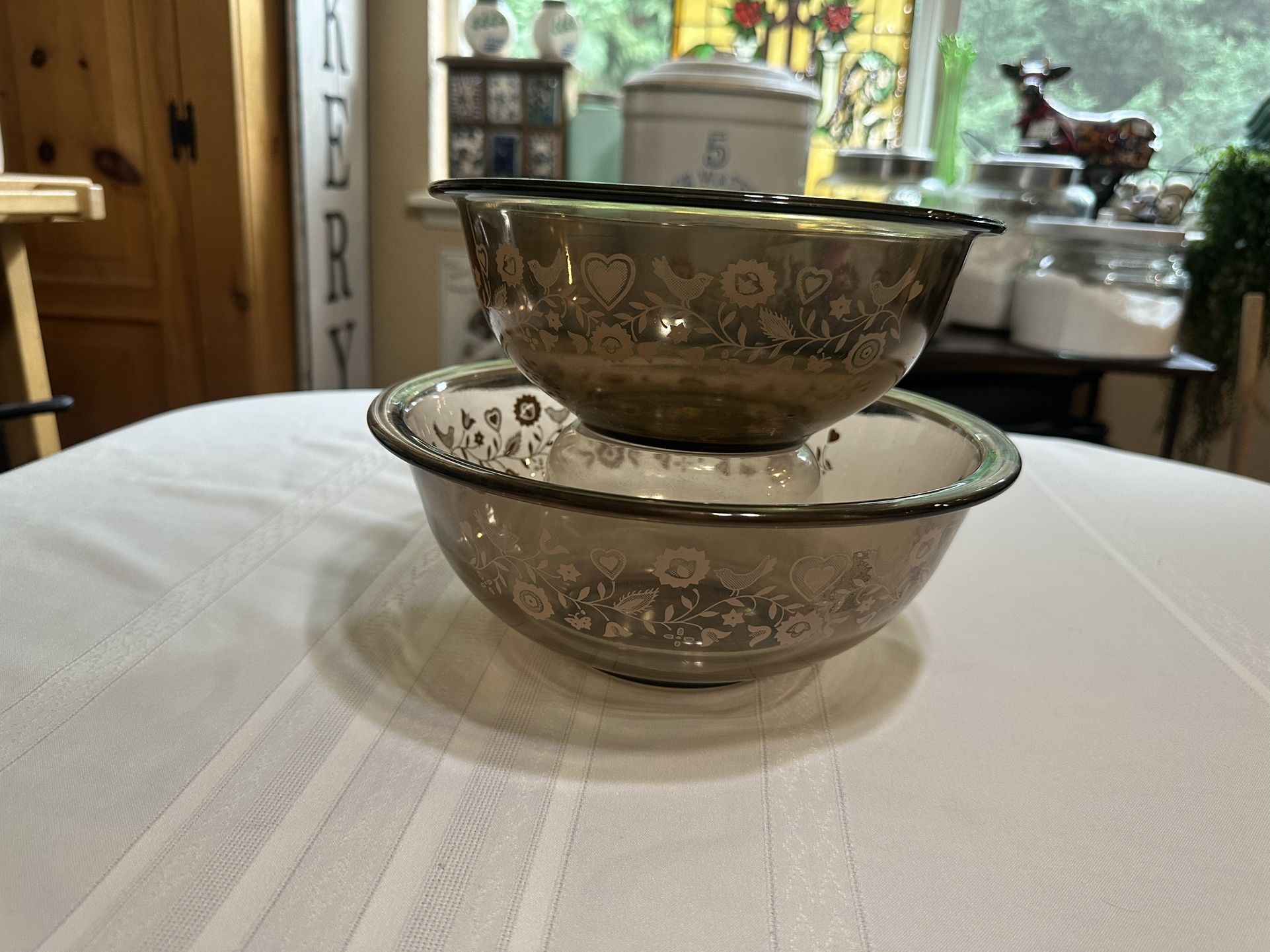 Vintage Pyrex Festive Harvest Mixing Nesting Bowls