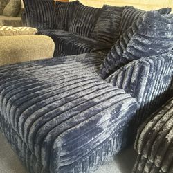 New Gorgeous Royal Blue Sectional - $0 Down, Flexible Payments Available 