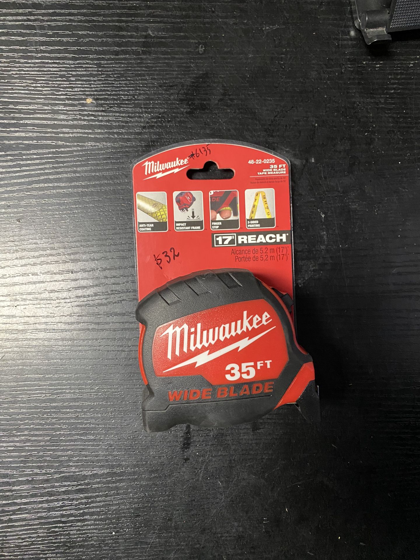 Milwaukee 35 ft. x 1-5/16 in. Wide Blade Tape Measure with 17 ft. Reach