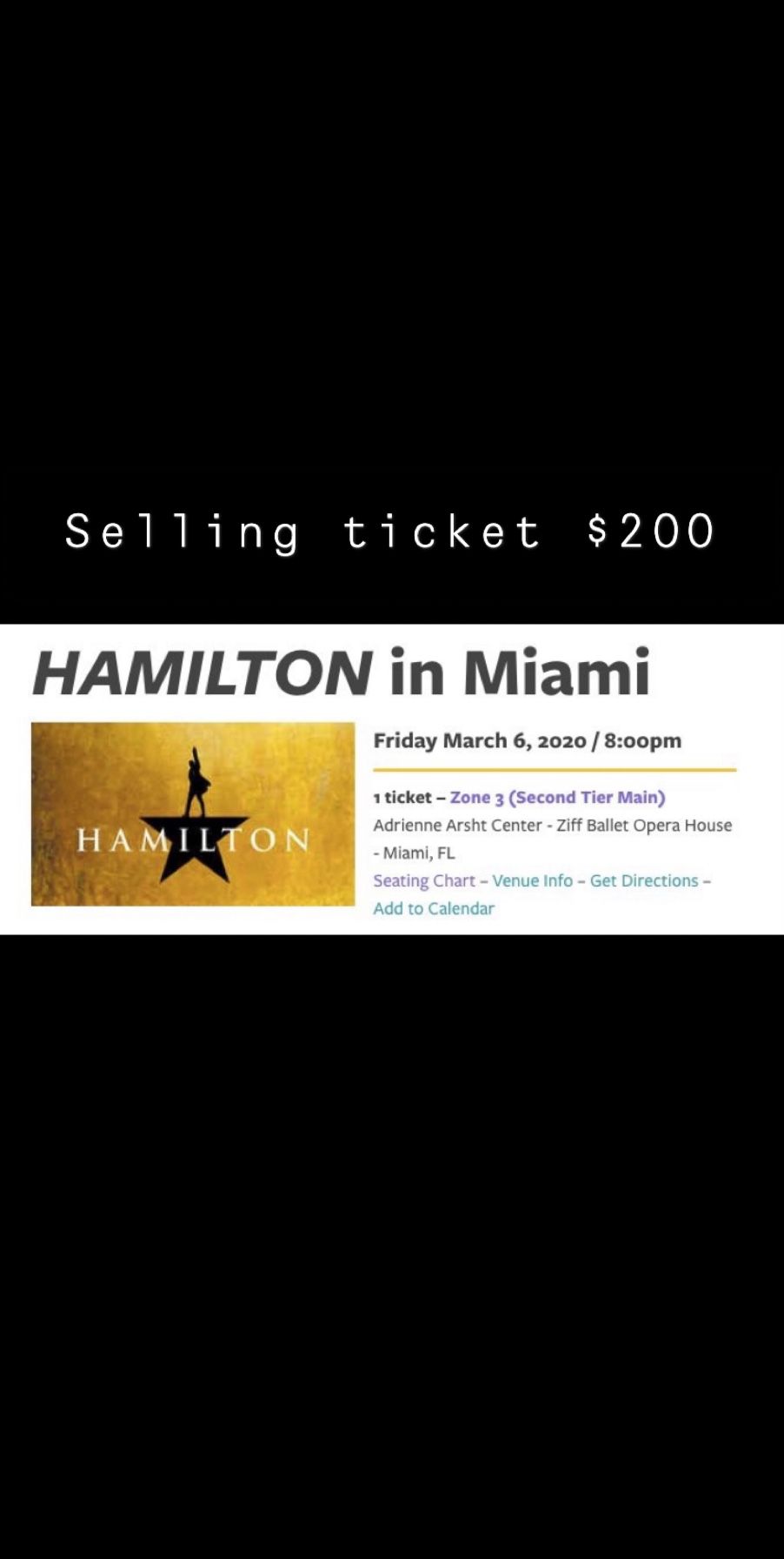 Hamilton the musical ticket