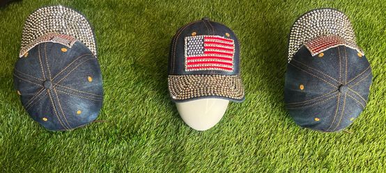 Usa flag rhinestones hat