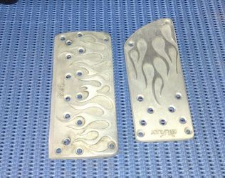 Bully “Flame” style truck pedal set (silver)