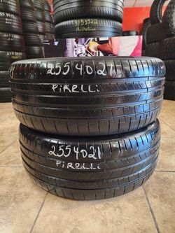 255 40R 21 PIRELLI P ZERO TIRES 2554021 USED TIRES (PAIR) MOUNT BALANCE INCLUDED