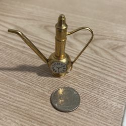 Miniature teapot Clock For Dollhouse  Solid Brass 