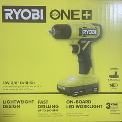 RYOBI 18V 3/8” Drill Kit