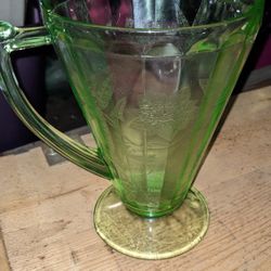 Uranium Glass Pitcher 