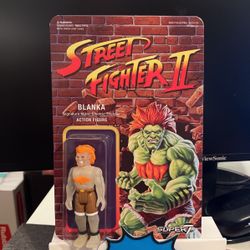 Street Fighter II Blanka Super 7 Figure- Glow in the Dark - Brand New on Card