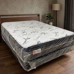 New Queen Size Pillowtop Mattress + Box Spring 