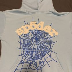Sp5der Web Hoodie Sky Blue Sweatshirt |Spider Worldwide  