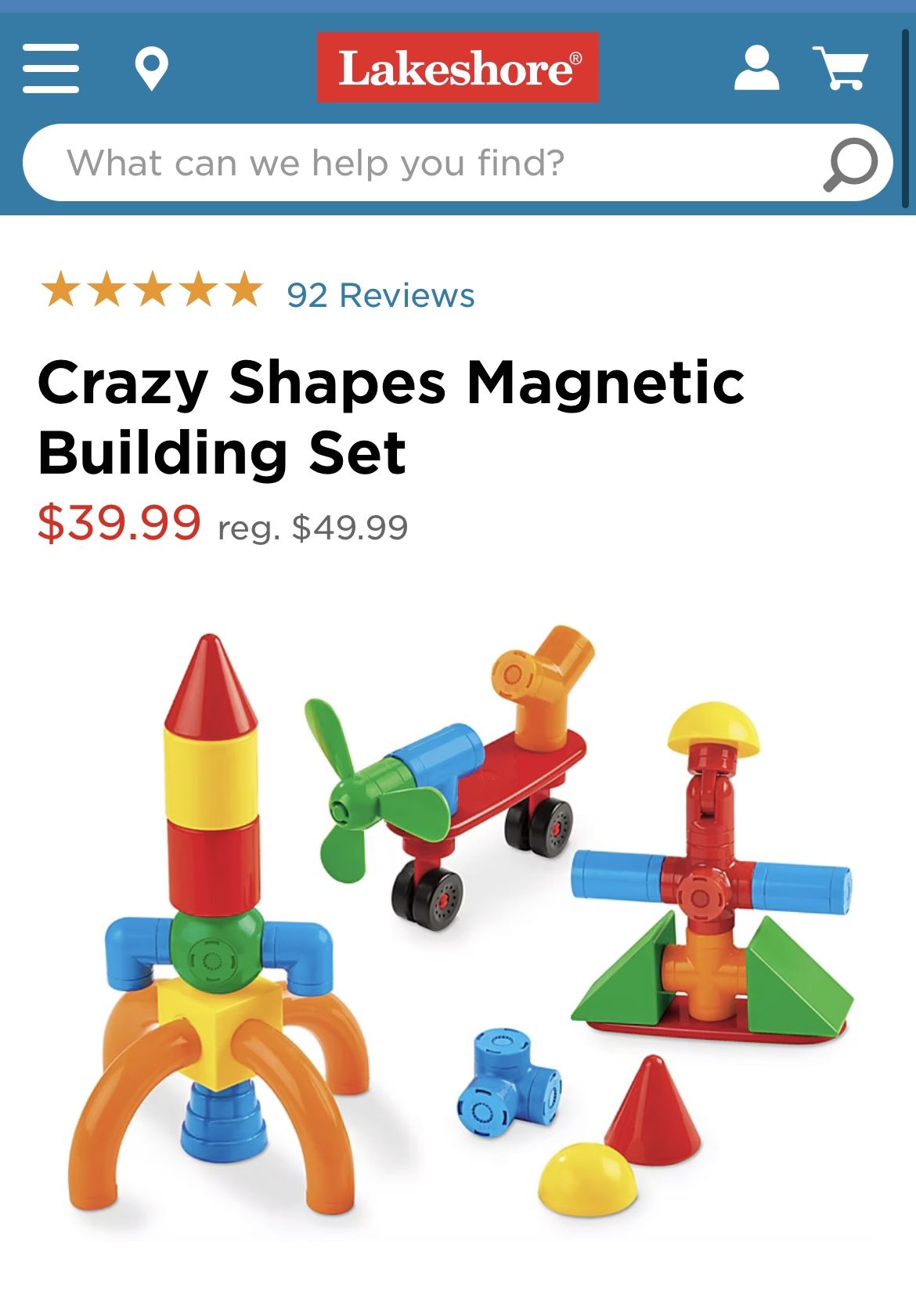 Crazy shapes magnetic sales building set